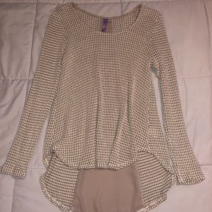 Ivory Sheer Open-Back Long Sleeve